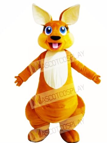 Happy Adult Kangaroo Mascot Costume