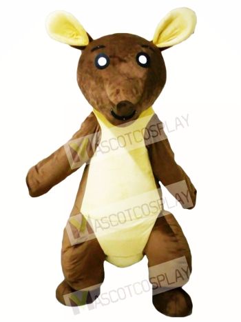 Brown and Yellow Kangaroo Mascot Costume