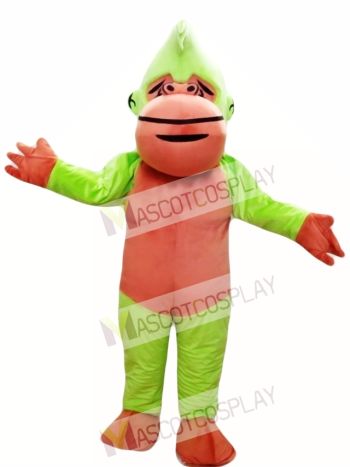 Green and Brown Chimpanzee Mascot Costume