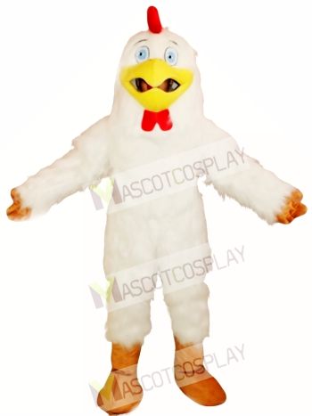 White Rooster Chicken Mascot Costume