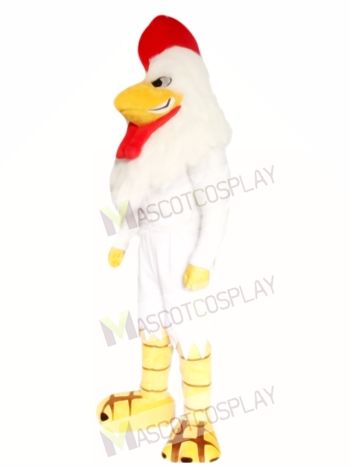 Power White Rooster Mascot Costume