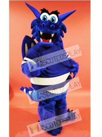 Blue Happy Dragon Mascot Costume