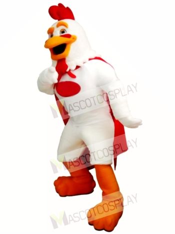 White Rooster Mascot Costume