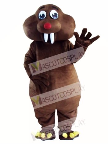 Brown Mole Mouse Mascot Costume  