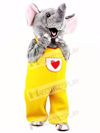Female Cute Gray Elephant Mascot Costume  