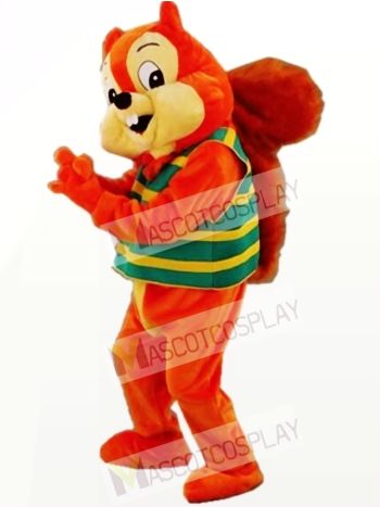 Orange Cute Squirrel Mascot Costume  