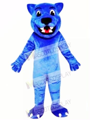 Blue Leopard Cute Panther Mascot Costume  