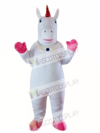 White Unicorn Mascot Costume