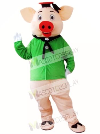 Green Pig Mascot Costume  