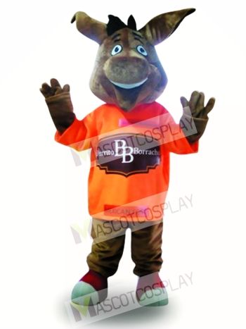 Cute Grey Donkey Mascot Costume