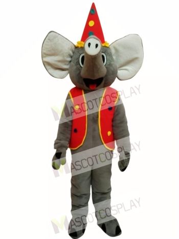 Elephant With Coat Christmas Mascot Costume