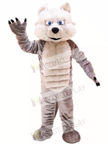 Grey Power Wolf Mascot Costume
