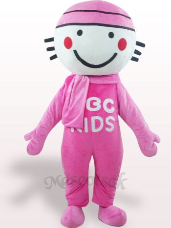 Pink Round Head Doll Plush Adult Mascot Costume