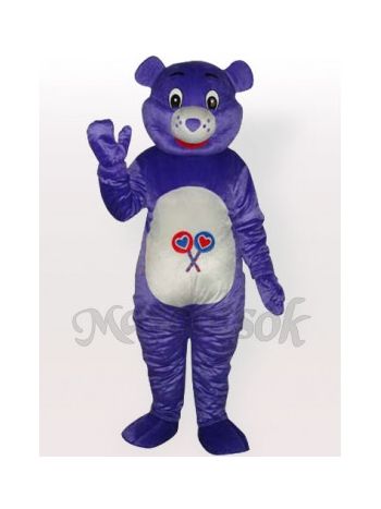 Purple Bear Adult Mascot Costume( illustration under bright flash light)