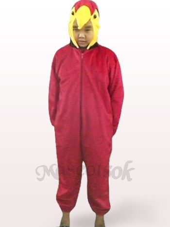 Red Parrot Open Face Kids Plush Mascot Costume
