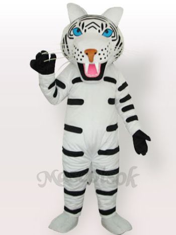 White Tiger with Black Stripes Adult Mascot Costume Type B