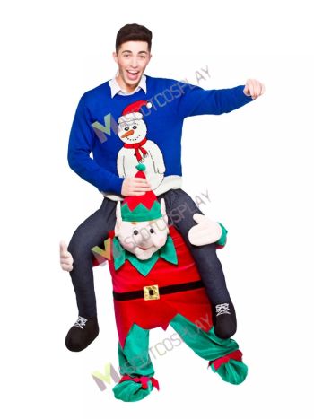 Carry Me Piggy Back Ride On Novelty Elf Mascot Costume