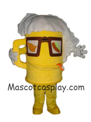 Yellow Cartoon Cup Glass Beer Bottle Mascot Costume Doll with Glasses Mascot Costumes