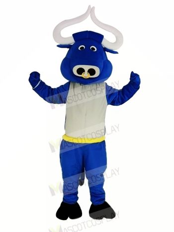 Blue Muscle Bull Ox Mascot Costume Animal
