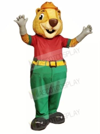 Beige Beaver Mascot Costume 