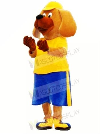 Sport Yellow Dog Mascot Costume 
