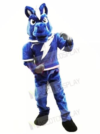 Power Fierce Blue Horse Mascot Costume 