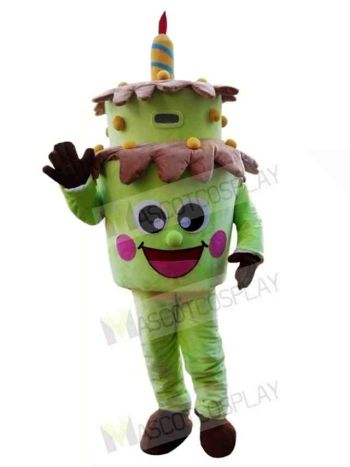 Green Birthday Cake Mascot Costume 