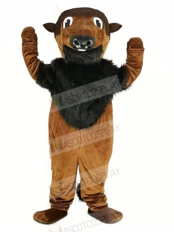 Wild Brown Buffy Buffalo Mascot Costume Animal