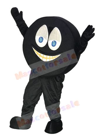 Black Hockey Puck Mascot Costume