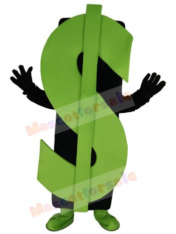 Dollar Sign mascot costume