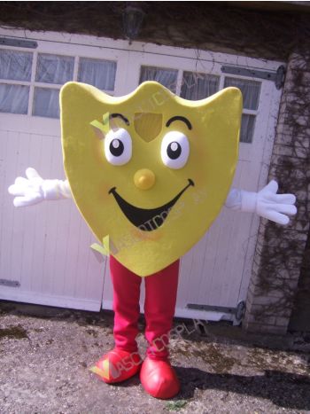 Yellow Shield Mascot Costume
