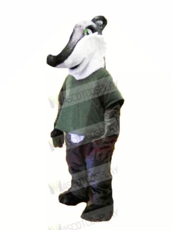 Gray Shirt Badger Mascot Costume Animal