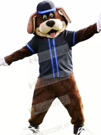 Black Hat Baseball Dog Mascot Costume Animal