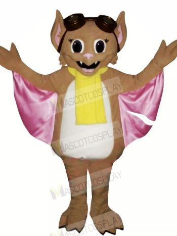Bat with Yellow scarf Mascot Costumes Animal