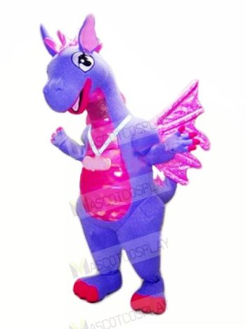 Blue Dragon with Purple Wings Mascot Costumes	