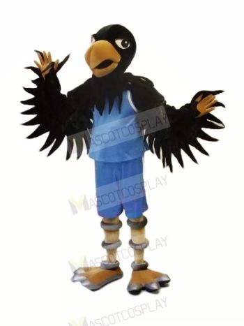 Black Hawk with Blue Suit Mascot Costumes Animal