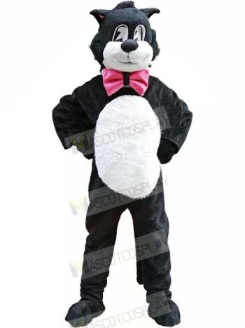 Black White Cartoon Cat Mascot Costumes Animal