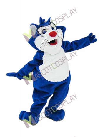 Blue Fat Cat Mascot Costume 