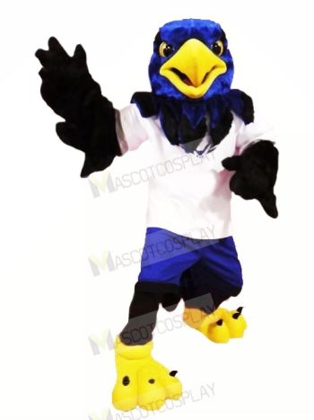 Blue Hawk with Black Wings Mascot Costumes Animal