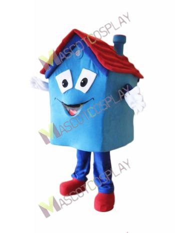 Hot Sale Realistic New Blue Housing House Mascot Costume Home Mascot
