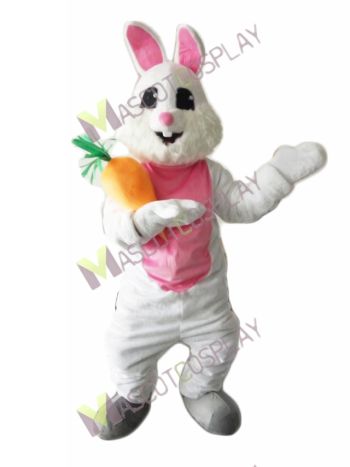Bunny Rabbit with Carrot Mascot Costume 