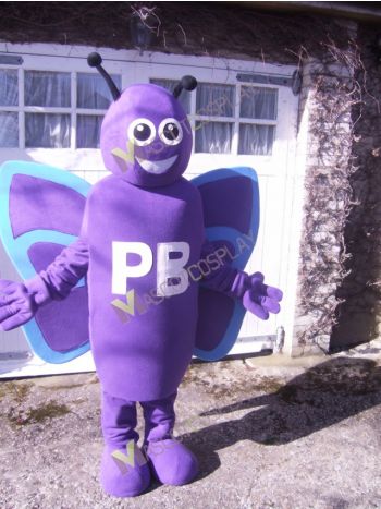 Purple Butterfly Mascot Costume 