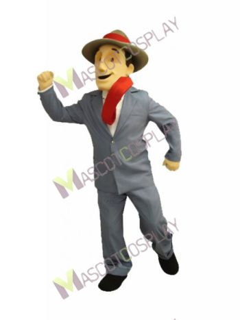 Charlie Man in Suit Mascot Costume 