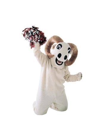 White Ram Bighorn Sheep Mascot Costume