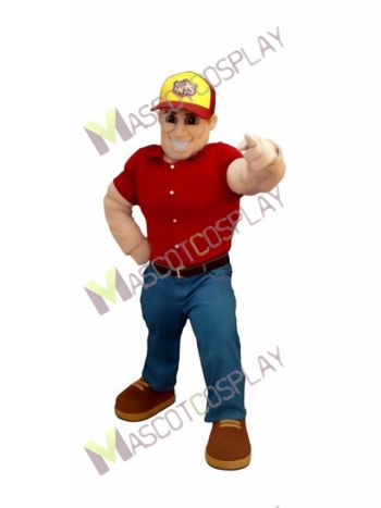 High Quality Adult Digger Man in Hat Mascot Costume 