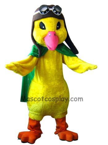 Aviator Duck Mascot Character Costume Fancy Dress Outfit