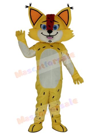 Cute Yellow Leopard Mascot Costume College