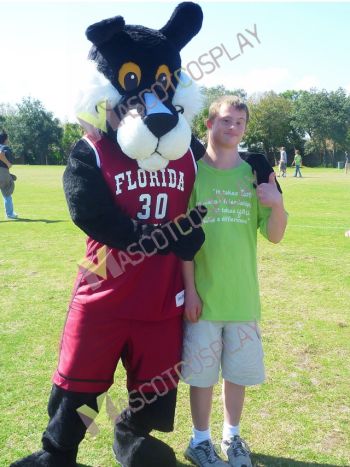 Fit Black Dog Mascot Costume 