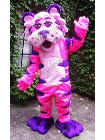 Pink and Purple Tiger Mascot Costume