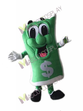 Green Dollar Bill Mascot Costume 